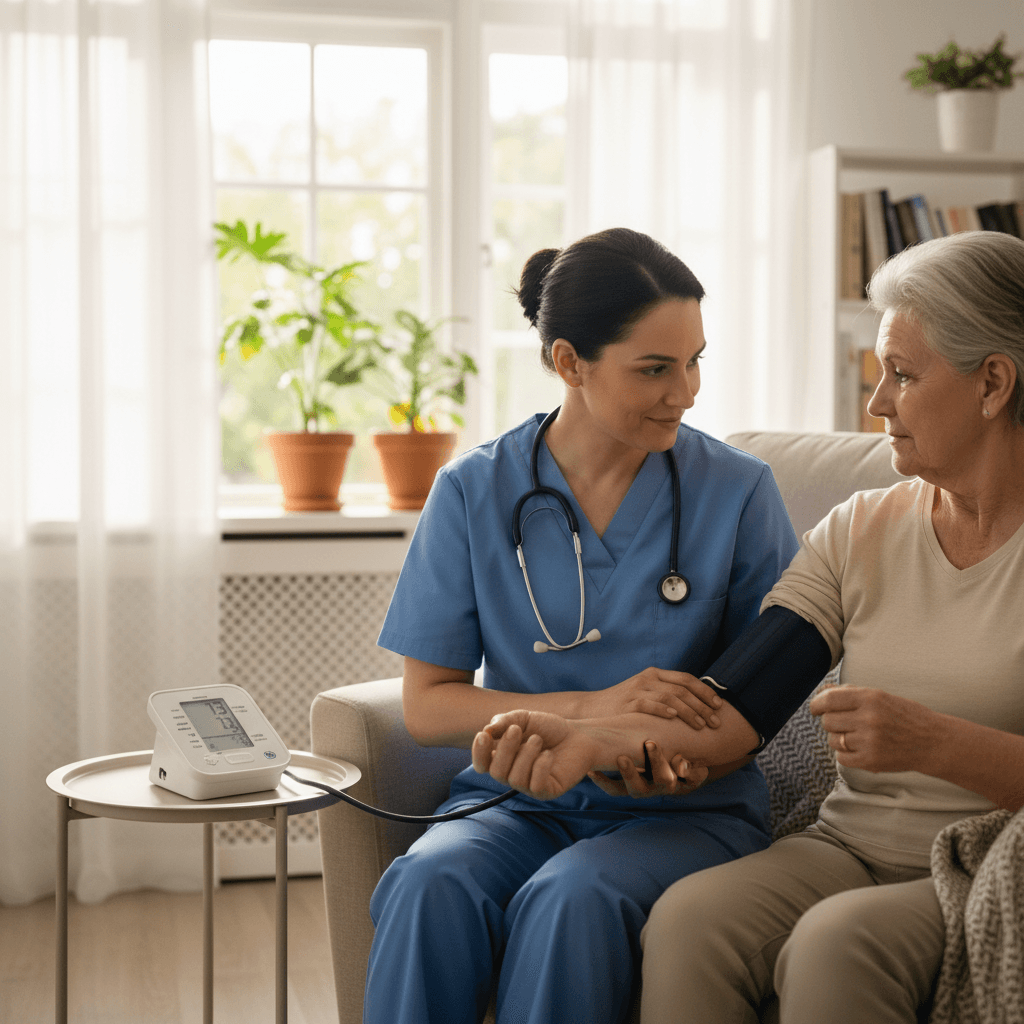 Atención humana y profesional durante cuidados en el hogar